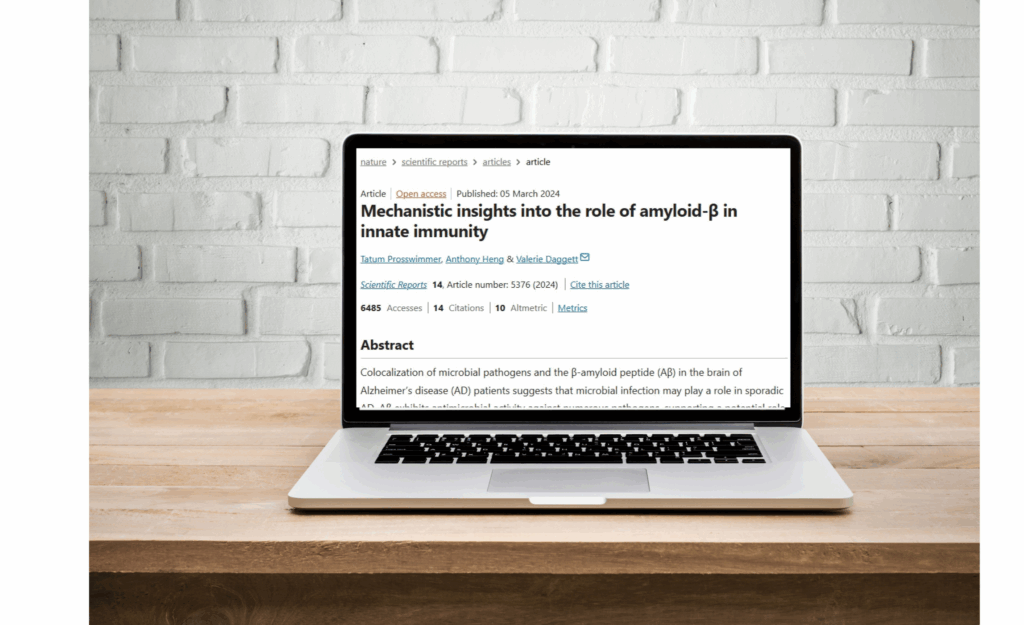 Mechanistic insights into the role of amyloid-β in innate immunity (1) computer screen displaying a website